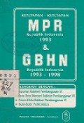 KETETAPAN-KETETAPAN MPR RI 1993 & GBHN RI 1993-1998