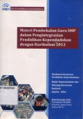 MATERI PEMBEKALAN GURU SMP DALAM GURU SMP DALAM PENGITEREGRASIAN PENDIDIKAN KEPENDUDUKAN DENGAN KURIKULUM 2013